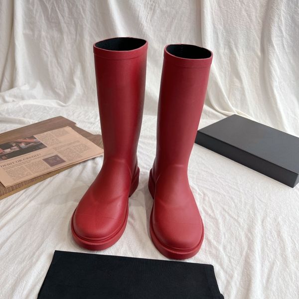 

women lady rain boots fashion long short designer style classic rainy boot rainboots C2029, Red long boots