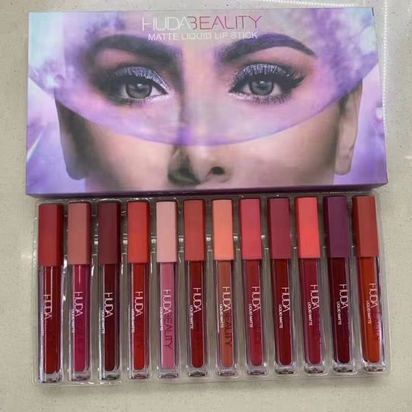 

12pcs Liquid Lip Gloss Matte Lipstick Kit Long Lasting Foundation Makeup Lipgloss Set