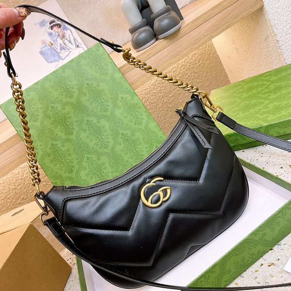 

Designer crossbody handbags fashion chain shoulder bag small purses ladies totes luxury trend wallet hasp girls gift bag with box, Black