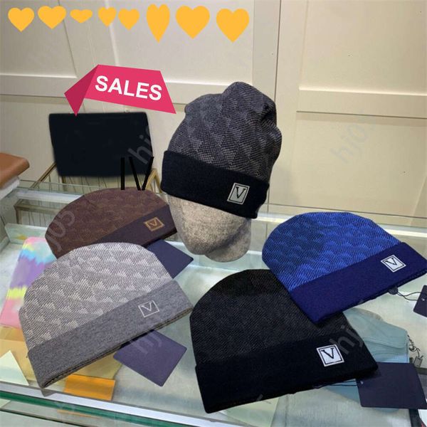 

aPlaid designer beanie designer hats for men knitted bonnets winter hat fall thermal skull cap ski travel classical luxury beanies brown black grey LKsw, 3#
