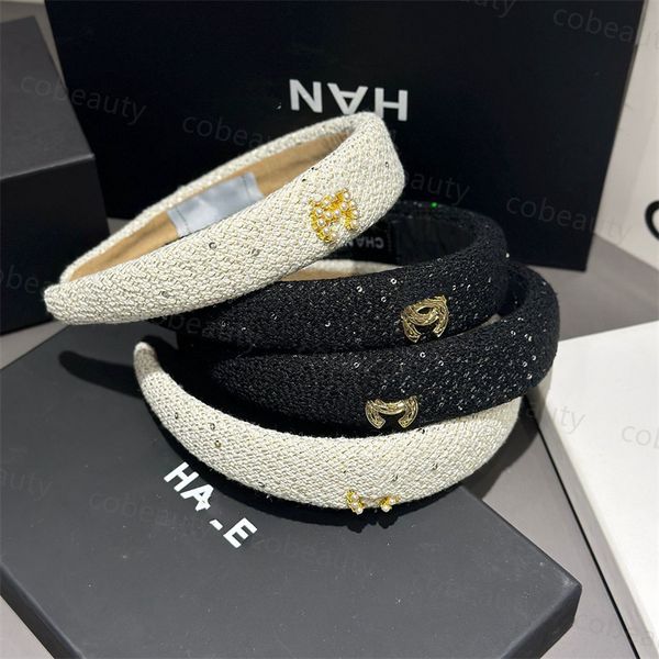

Brand Letter Designer Women's Black Headband Fashion Hair Accessories