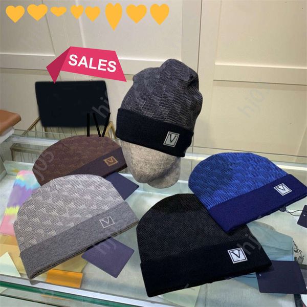 

a1Plaid designer beanie designer hats for men knitted bonnets winter hat fall thermal skull cap ski travel classical luxury beanies brown black grey keLKsw, 5#
