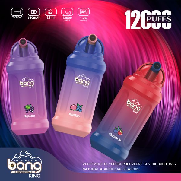 

Original Bang King 12000 Puff Disposable Vape Pen E Cigarette 0% 2% 3% 5% Vaporizer Recharge puff 20flavros in stock Vapes