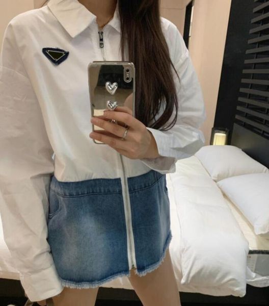 

Women Silk Shirts Blouses Mens Woman Designer Tshirts with Letters Embroidery Spring Autumn Long Sleeve Tee Shirts Casual Tops S-L, White