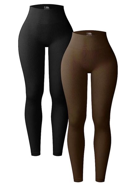 

Thick High Waisted Yoga Pants with Pockets Workout Running Yoga Leggings Women's Leggings Soft Sports Tummy Control Pants, Brown