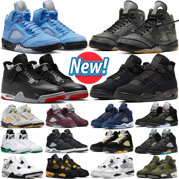 

jumpman 5 5s men basketball Shoes 4s 4 Bred Reimagined Olive Midnight Navy Burgundy Carft UNC Muslin Racer Blue Fire Red Military Black Cat Thunder Sports Sneakers, 39