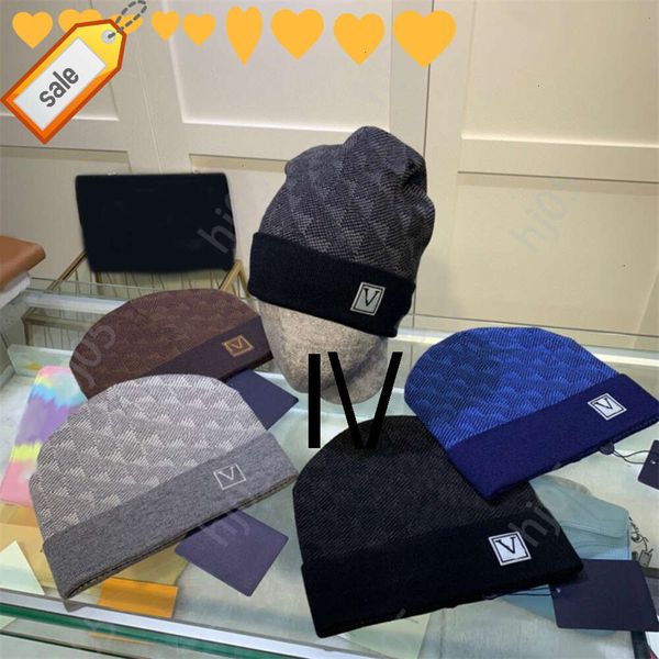 

aPlaid designer beanie designer hats for men knitted bonnets winter hat fall thermal skull cap ski travel classical luxury beanies brown black grey keep warm1331swU, 3#