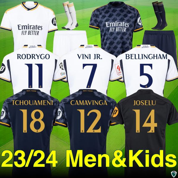 

VINI 23/24 BELLINGHAM JR Soccer Jerseys MBAPPE Tchouameni 2023 2024 Football Shirt Real Madrids HP CAMAVINGA Rodrygo MODRIC Men Kids Kit Uniforms Fans Player