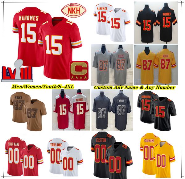 

Patrick Mahomes Travis Kelce KC Football Jersey Isiah Pacheco Clyde Edwards-Helaire Chris Jones Rashee Rice George Karlaftis Drue Tranquill CHIEFES Nick Bolton 4XL, 2023 new men red