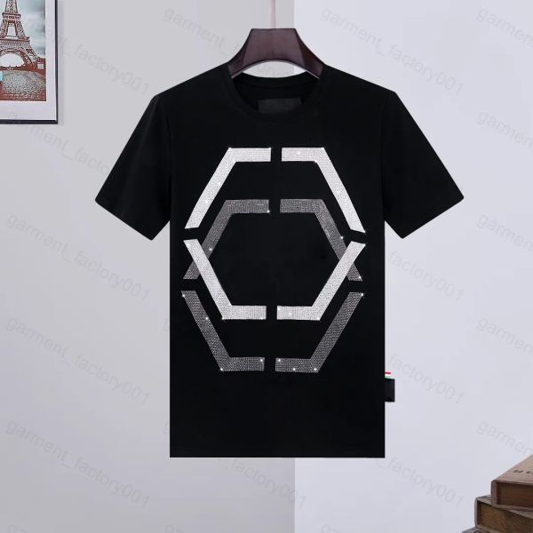 

mens t shirts cotton Designer Mens PP Skull Diamond t shirts Short sleeve Brand Spring and Summer high O-Neck Quality Skulls TShirt tees phillip plain 01 001, 16