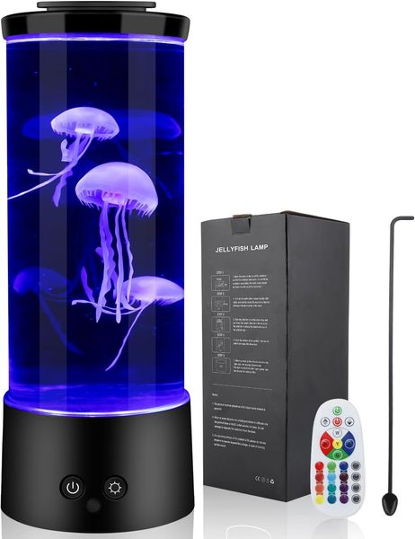 

Jellyfish Lamp,16 Color Changing Lights Jellyfish Lamp, jellyfish aquarium Light ,Jelly Fish Light Tank Night Light, Mood lamp,Table Lamp for Bedroom