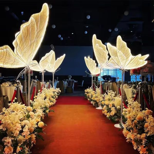 Wedding Stage Chandelier High-quality Glow Led Light Butterfly Decorative Light Wedding Wedding Table Centerpieces Road Lead Party Decor backdrop arch stand