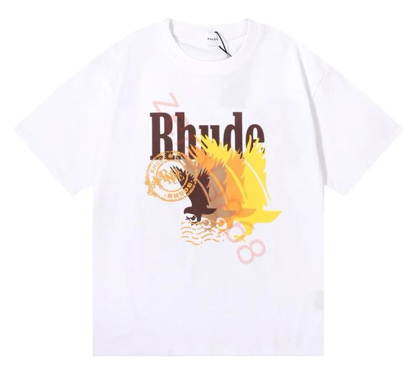 

jockey t shirts for men Craftsmanship Rhude Mens womens T Shirts summer Fashion designer tshirts Street Casual Short Sleeve Beach Style tees Cotton Printing Shi, Lawngreen