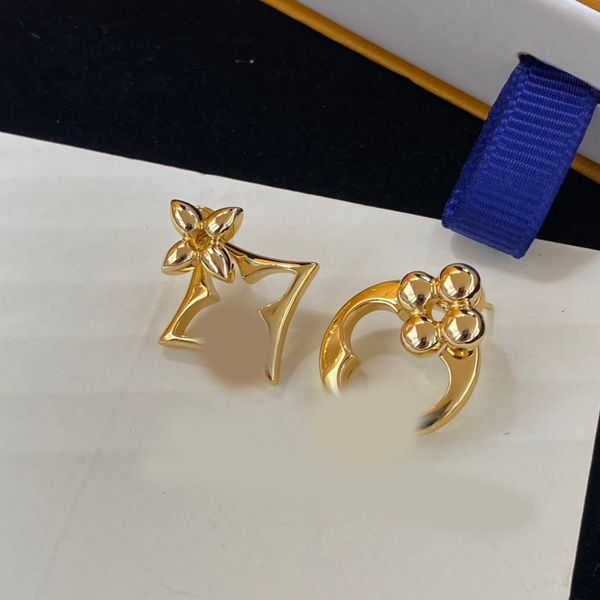 

Luxury Brand Flower Letter Ear Stud Earrings Classic Designer Women Gold Silver Plated Stainless Steel Crystal Rhinestone Fashion Jewerlry High Quality Wholesale