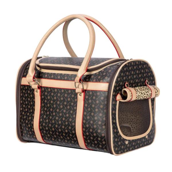 Others Dog Carrier Hot Sell Pet Puppy Cat Waterproof PU Leather Flower Print Carrying Handbag for Outdoor Travel Walking Hiking Free Shipping H250213