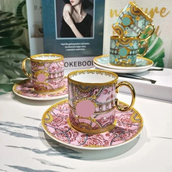 

Cups Saucers 2023 European GoldouplCes Mugs Drinkware Gift Box, Custom
