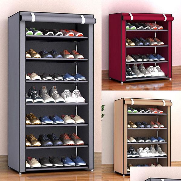 

Holders Storage & Racks 3/4/5/6/8 Layers Dustproof Assemble Shoes Rack Diy Home Furniture Non-Woven Storage Shoe Shelf Hallway Cabinet Dhlmx