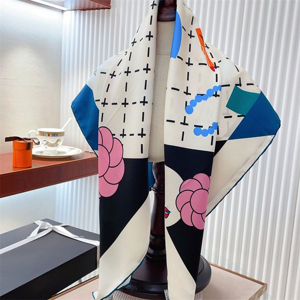 

Designer Scarf Classic Silk Scarf For Women 100 Percent Silks Squares Scarves Men Neckerchief Bandelet Luxury Echarpes