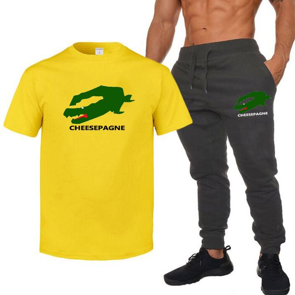 

Men's Sets Fashion Tracksuit Men Short Sleeve T Shirts Sport Suit Men Casual Men Clothing Mens Joggers Sets, Orange