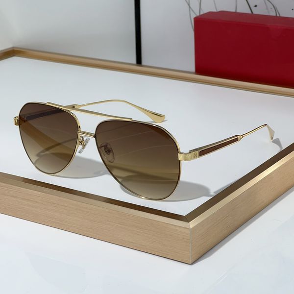 

high quality CT0038S double bridge Navy oval shape lenses Pilot designer sunglasses black metal frame driving fashion protection UV400 luxury with original case
