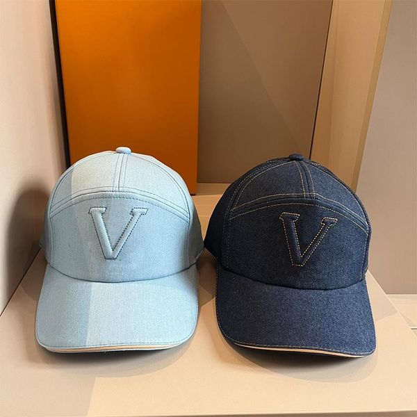 

Denim Ball Caps Designer Street Fashion Cap for Men Women Summer Casual Letter Hats 2 Colors, C2