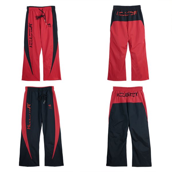 

joggers designer pants men Hellstar mens joggers sweatpants Black and red color-blocking Embroidered lettering mens and womens sports loose trousers