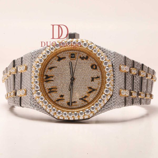 

Stylishly designed with moissanite diamonds and stainless steel this watch is a perfect choice for the modern man