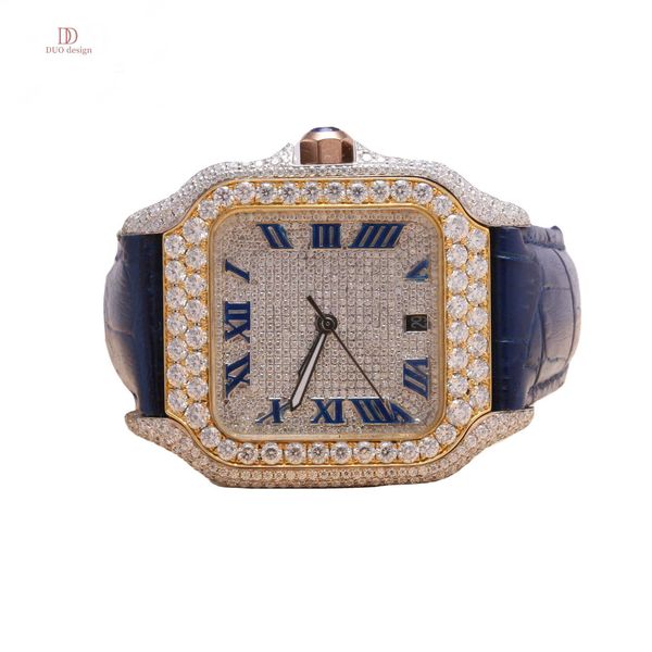 

Unveiling Hiphop Inspired Unisex moissanite Diamond wrist watch in stainless steel with GRA Certification and vvs clarity