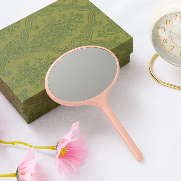 

Designer pink handheld makeup mirror+storage bag set portable and cute small mirror Girl grooming tools