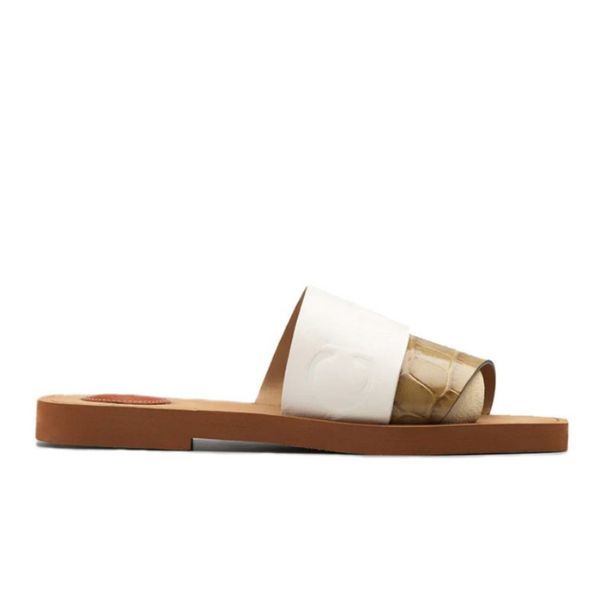 

Designer Slippers Cloe Brand Canvas Square Toe Letter Embroidery Summer Fashion Sandal Flat Bottomed Mule Beach Outdoor Home Slide, Red
