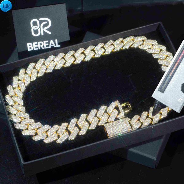 

Custom 10k Solid Cuban Necklace VVS Moissanite Dia Tester Pass Ice Out Hip Hop 14k Real Gold Chain 9MM 10MM 11MM 12MM