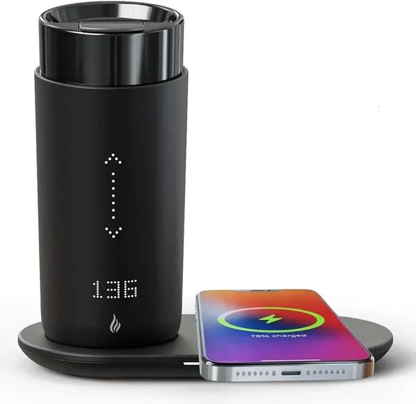Temperature Control Heated Coffee Mug Smart Self Heating Travel Mug 12 Oz App Controlled Warmer Mug 5 Hour LED Display 240529
