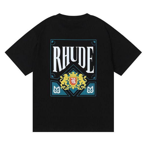 

Rhude Mens T Shirt High Quality Tess Designer Casual Fashion Short Sleeve Europe America Men Women Round Neck Tshirts shirt t shirt US Size S-XXL, Colour1