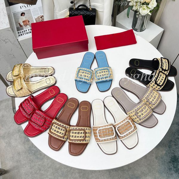 

Premium Quality Women Flat Slippers Woven Styles Fashion Slipper Size EUR 35-43 27691, Blue