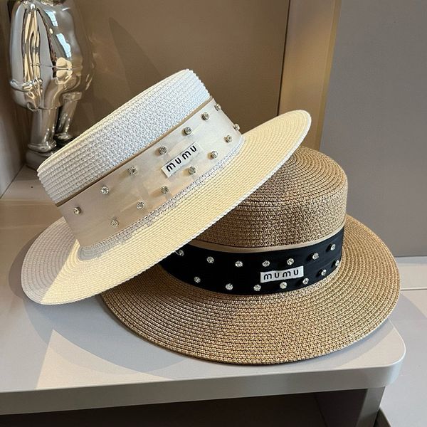 

Flat hat Designer women's straw hat Fashion jazz wide-brim hat High quality men's sunscreen, C1