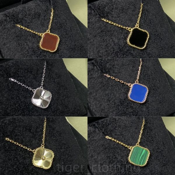 

Clover shaped necklaces designer necklace women mother of pearl four leaf clover jewelry gold black white red green pink blue flower pendants clover necklace gift