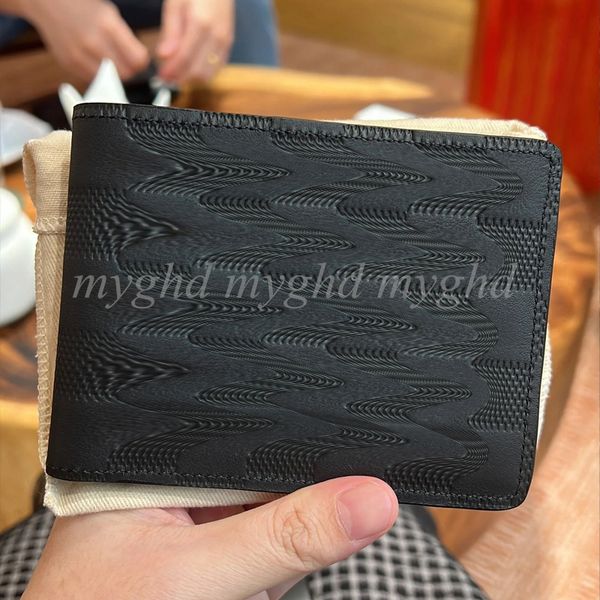 

Fashion Card Holders Wallets for Women Men Cards Bag With Box, #6 black ripple