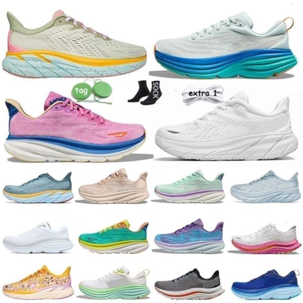 

bondi hokashoes one 8 Clifton 9 shifting sand Foam Runner shoes womens mens Free Pepople Designer Sneakers triple black white kawana platform trainers size 47 13, Red