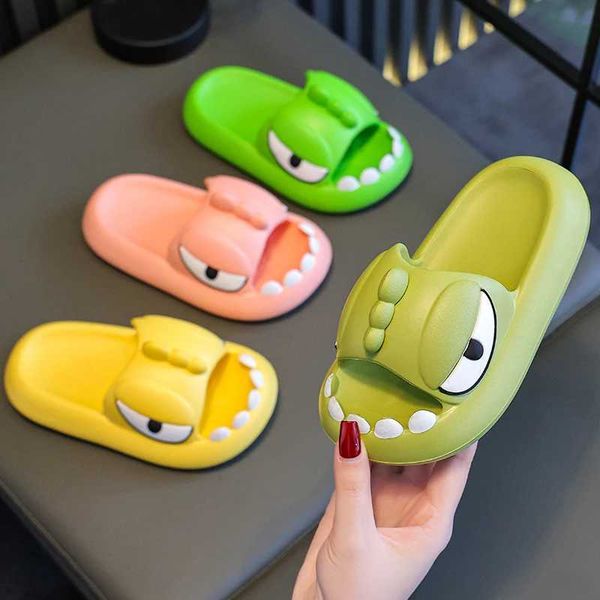 

Slipper Slipper Summer Cute Cartoon Dinosaur Slide Childrens Flip Comfortable Non slip Slide Youth LE Boys and Girls Sandals Childrens Home Shoes WX5.30, Green