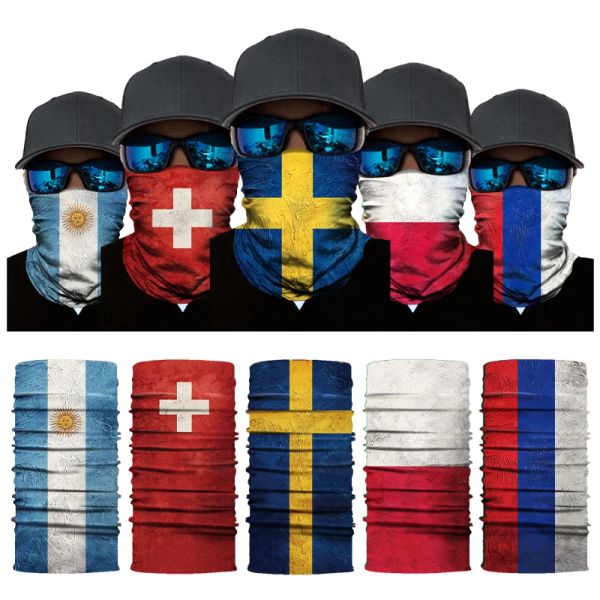 

3D Printing Magic Seamless Mask Russia, USA, Canada, Switzerland, Spain, Argentina, Brazil,UK Flag Bandana Mountaineering Scarf