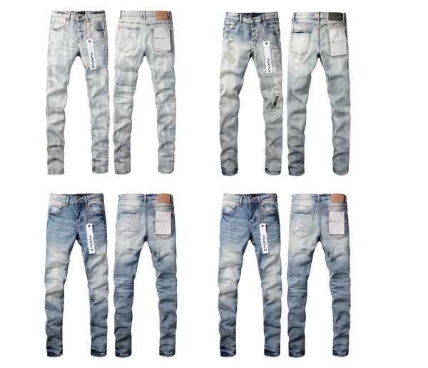 

purple jeans mens designer embroidery quilting ripped for trend brand vintage pant Casual Solid Classic Straight Jean For Male man stack jeans Pant hip hop jeans, #8