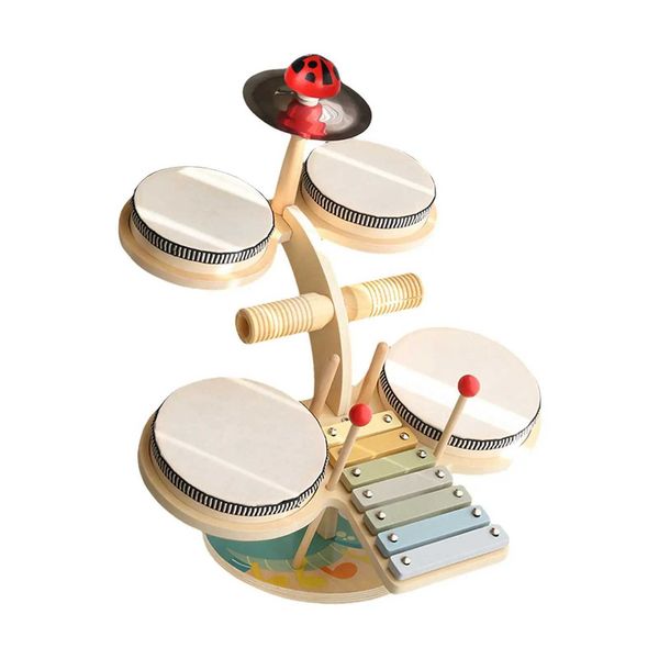 

Toys Noisemaker Baby Music Sound Toys Drum and xylophone toy sensor toy multifunctional Montessori baby drum set WX5.30