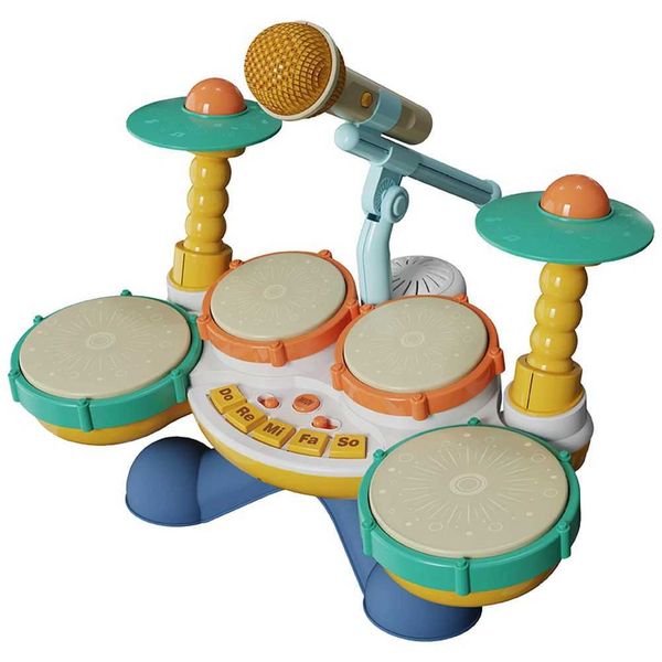 

Noisemaker Toys Baby Music Sound simulation toy ltifunctional drum set BPA Montessori learning jazz with microphone for boys WX5.30O21B254