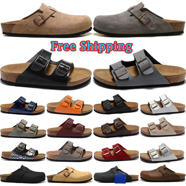 

Free Shipping designer sandals slippers men women slides sliders black grey brown clogs suede snake leather slipper buckle strap sandal slide flip flops shoes, Chocolate