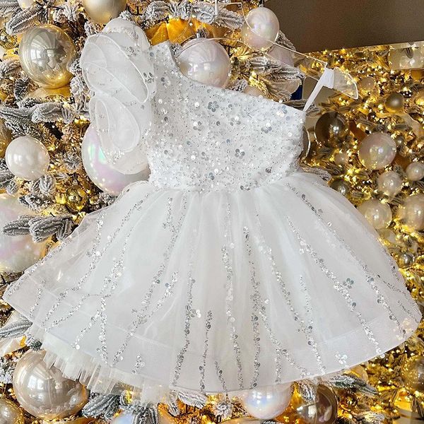 

Children's Princess Girl sequin first birthday pompadour dress, Purple
