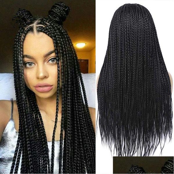 

Wigs Synthetic 60Cm/24Inches Box Braided Wig Simation Human Hair Braiding Perruques For Black Women B2623 Drop Delivery Products Otszv