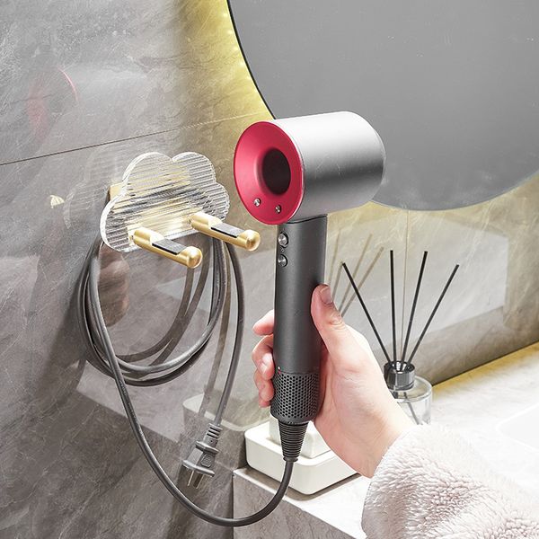 

2024 Wall Mounted Rack Bathroom Hair Straightener Dryer Holder Stand Eco-friendly Organizer Storage Shelf, White