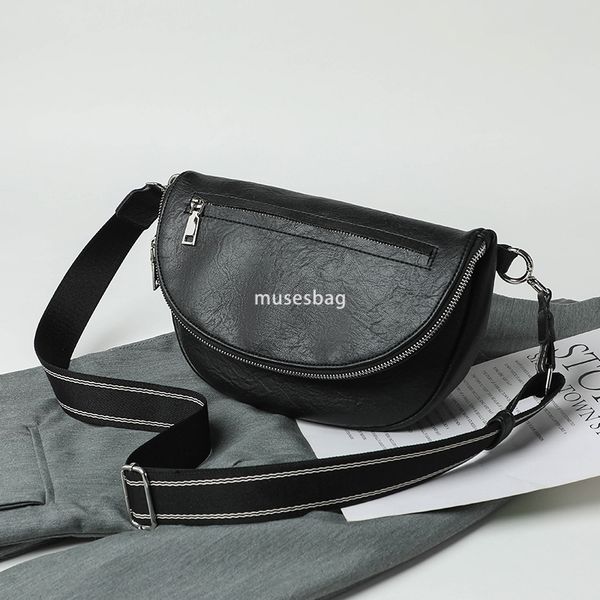 

Designer Women's High Quality Shiling Bag High end Fashion Cross body Dumpling Bag Classic Retro Large Capacity One Shoulder Multi functional PU Cross border, Black
