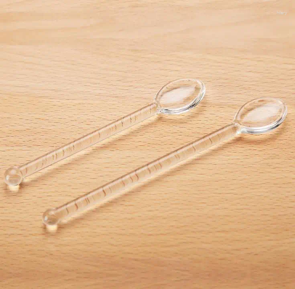 

Clear Spoons Glass Stirring Coffee Spoon Dinnerware Eco-friendly Tableware Set For Kitchen Home Furnishing Necessity, Picture shown