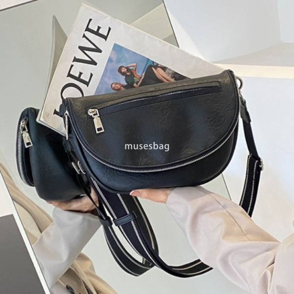 

New high-end crossbody dumpling bag large capacity single shoulder bag multifunctional PU women's bag fashionable bag, White